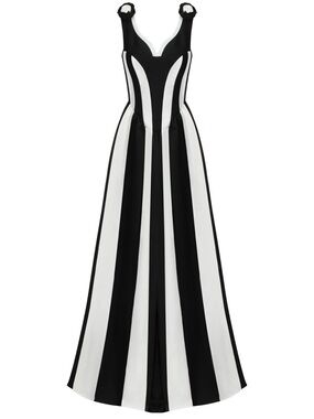 Bella Barnett Elegant Black and White Gown